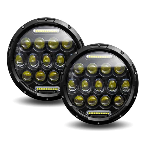 DriSentri 7 Inch Round LED Headlights, 2PCS DC12-24V 7 Inch 140W 6000K DOT Approved Hi/Lo Beam DRL Round LED Headlight Compatible with Jeep Wrangler JK/TJ/LJ with DRL