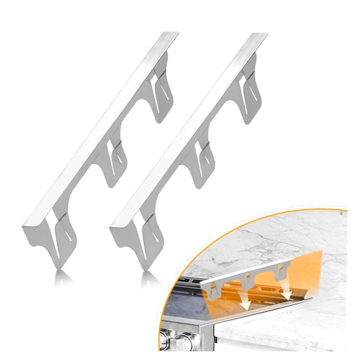 SZJHXIN Stainless Steel Stove Gap Covers,Stove Gap Filler, 23.6 In(2 Pack), Heat Resistant, Gas Stove Side Gap Protector, Silver