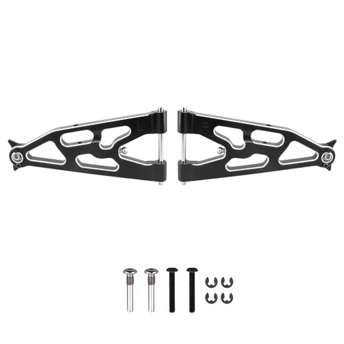 FriHobby Aluminum Front Lower Suspension Arms Set for Losi 1/10 Baja Rey Desert Truck Upgrades Parts Replace LOS234004 (Black)