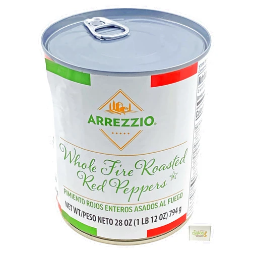 DASHER'S SPICE & BEANS Arrezzio Fire Roasted Whole Red Peppers | Gluten-Free | Kosher | 28 oz.