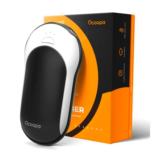 OCOOPA Hand Warmers Rechargeable, 10000mAh Electric HandWarmer, 15hrs Hands Heater, Portable Charger, 3 Levels Heating, Perfect for Golf, Hunting, Camping Gifts, H01