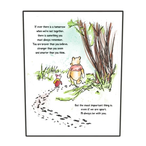 Buffay If Ever There Is A Tomorrow, Nursery Wall Decor, Winnie Wall Art, A. A. Milne the Pooh Quote Classic Poster, Encouragement Gift for Kids (Unframed Print 8