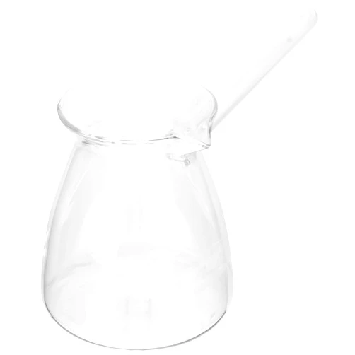 Luxshiny Turkish Glass Coffee Pot Clear Turkish Coffee Pot Glass Teapot with Side Handle Milk Warmer Pots for Stove Top(450ml) Glass