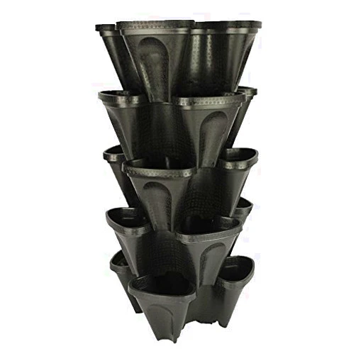 YP Supplier LLC DBA Mr.Stacky 18 Inch Black Vertical Garden. use for Vegetable Strawberry herb Small Space Gardening.