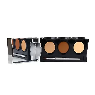Dermaflage Full Coverage Concealer Palette, Waterproof Concealer Cream, 3 Colors + Brush, by Dermaflage Medium