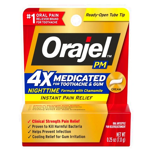 Orajel Maximum Strength Nighttime Toothache Pain Relief Cream - 0.25 Oz