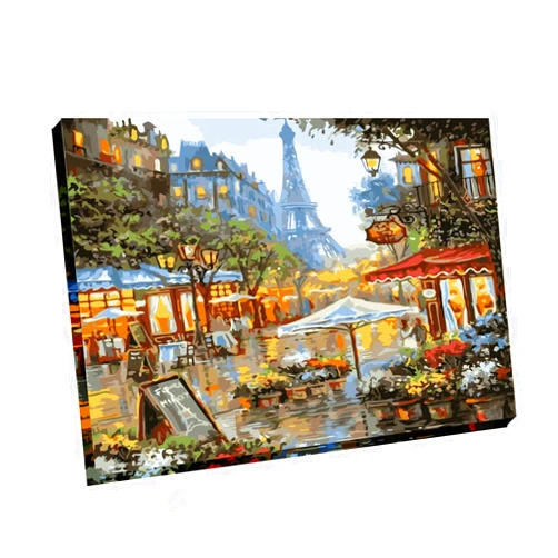 Newsight Paint by Numbers for Adults & Kids & Beginners (Framed Street Under Eiffel Tower, 16