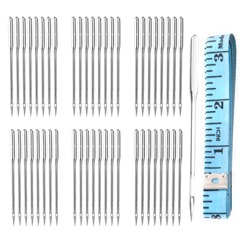KALIONE 90PCS Sewing Machine Needles Universal Sizes 90/14 100/16 110/18 Heavy Duty Sewing Machine Needles for Embroidery Leather Jeans, Thick Fabric Leather