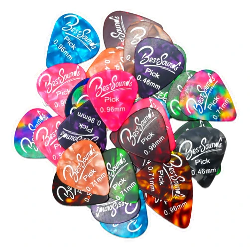 Dulphee 48PCS Guitar Picks, [Thin/Medium/Heavy] Variety Pack Celluloid Pearl Guitar Picks for Acoustic, Electric or Bass Guitars 0.46 mm/0.71 mm/ 0.96 mm, Random Colors(Thin/Medium/Heavy)