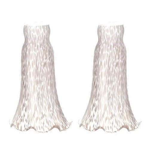 ANYONGLU Lily Lampshade Only 2 Pack White Cloudy Tulip Flower Glass Lamp Shade Replacement Tiffany Style Lily Table Floor Lampshade Replacement