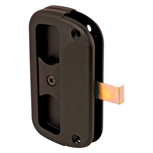 Prime-Line A 186 Black, Alumilite Plastic Sliding Screen Door Latch and Pull, 3-7/8
