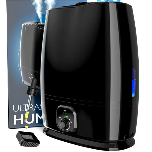 Everlasting Comfort Cool Mist Humidifiers for Bedroom 6L - Humidifier Large Room No-Filter, Quiet Air Humidifier for Plants, Baby, Allergies, Dry Skin, Congestion, 50 Hr Run Time, Easy Clean