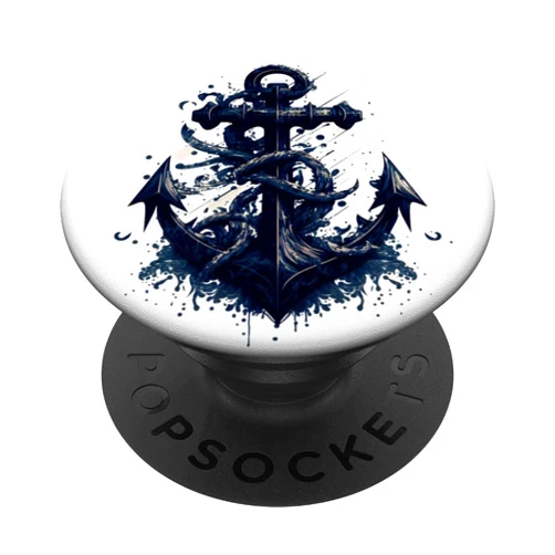 Segeln Kapitän Meer Boot Taufe Geschenk Anker Nautical marine anchor for boat owners PopSockets Swappable PopGrip