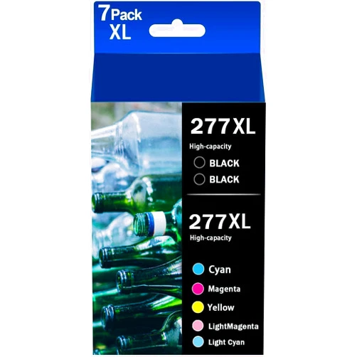 ETBFIT 277 T277 277xl Ink Cartridges Remanufactured for epson 277 Ink cartridges Ink cartridges for 277xl T277 to use with XP-960 XP-850 XP-860 XP-950 XP-970 Printer (7-Pack, 2BK 1C 1M 1Y 1LC 1LM)
