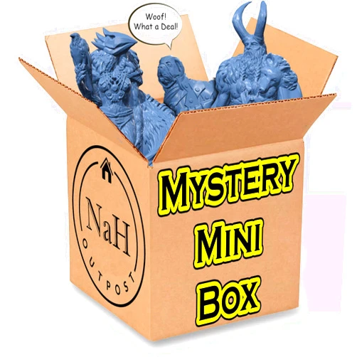 Generic Mystery Mini Box | 5-6 Medium Sized Miniatures for Tabletop Games Like D&D | No Duplicates! 1 Box