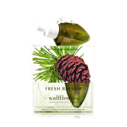 TORYO Bath & Body Works Fresh Balsam Wallflower Refill Signature Collection 2 bulbs