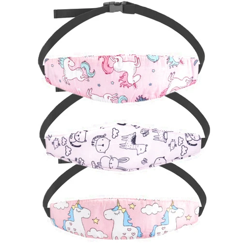 STEVE YIWU 3 Pack Baby Carseat Head Support,STEVE YIWU Head Support Band for Car Seat Naps Stroller Seat Sleeping Headrest Adjustable Car Seat Head Band Suitable for All-Aged Kids (Pink)