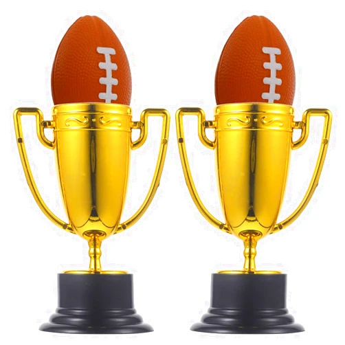 Tofficu 2 Sets of Mini Plastic Trophy Awards, Party Award, Achievement Prize Awards, Small 4 Inch Trophies for Sports, Competitions, Party Favors & Recognition Prizes, Bulk Pack of Winning Awards
