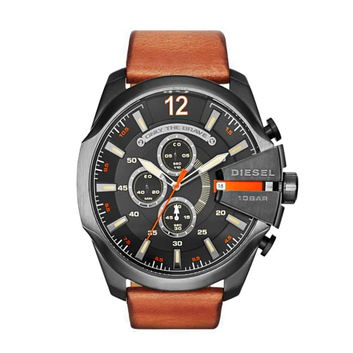 Diesel Mega Chief Stainless Steel Men's Watch with Analog or Digital Movement