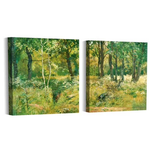 SIGNFORD Canvas Print Wall Art Forest Path Tranquil Woodland Scenery Wilderness Drawings Modern Art Chic Colorfulfor Living Room, Bedroom, Office - 12