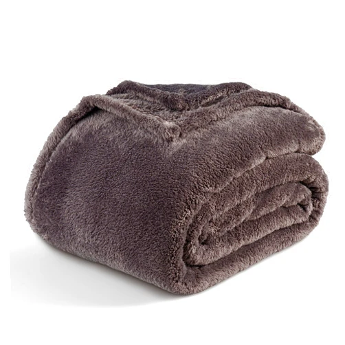 Berkshire Blanket Classic Extra-Fluffy™ Plush Throw Blanket, Soft Fuzzy Fluffy Long Hair Throw Blanket for Couch Sofa Bed, Shadow Grey, 50x60 Inches