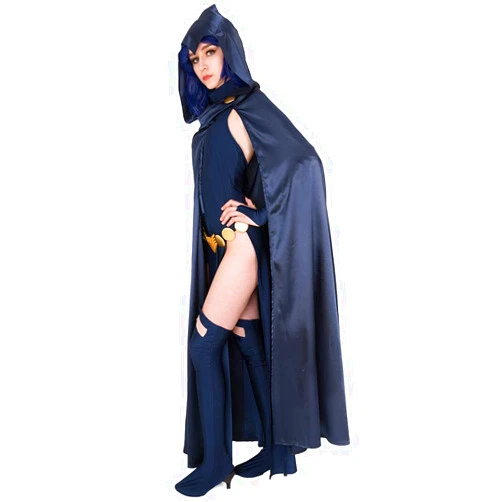 miccostumes Women's Cosplay Costume Dress With Hooded Cloak Halloween Blue