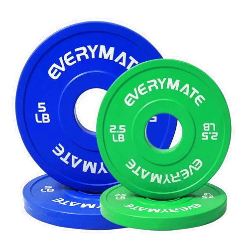 EVERYMATE Change Weight Plates Fractional Plate Olympic Bumper Plates for Cross Training Weight Plates Steel Insert Strength Training Weight Plates Weight Loss Sold 1.25LB 2.5LB 5LB