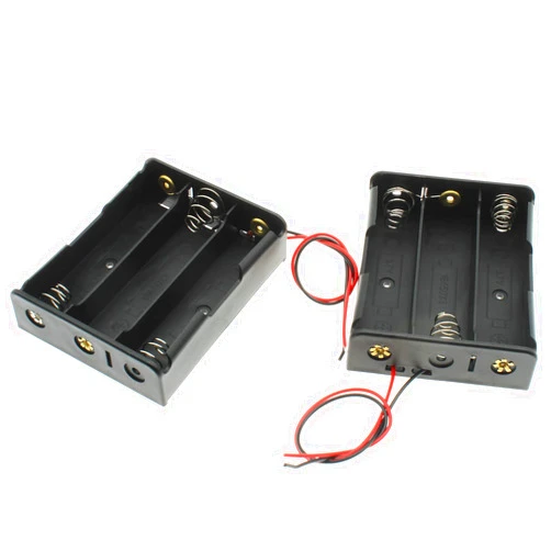 LBTODH 2PCS 18650 Battery Holder with Lead Wire Bundle 18650 Battery Holder 11.1V DIY Battery Storage Boxes Black Plastic Battery Case Kit