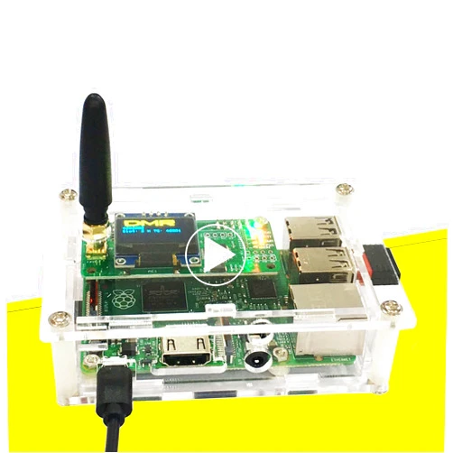 Yyiikee All-New MMDVM Hotspot with Ethernet & WiFi Supports DMR, D-Star, YSF, P25, NXDN | OLED Display, Acrylic Shell Compatible with Raspberry Pi 2B, Pi Zero