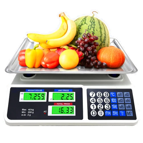 MoFund 88lb/40kg Price Computing Scale, Digital Price Computing Scale with Stainless Steel Large Platform, Weight Food Kitchen Scale with Dual LCD Display for Supermarket Fruit Shop Meat Store