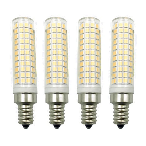 Lxcom Lighting 15W E12 LED Corn Bulb Dimmable 136 LEDs 2835 SMD 120 Watt Equivalent 1500LM Warm White 3000K E12 Candelabra Base Lamp Candle Light Bulbs for Chandelier Ceiling Fan Desk Lamp, 4 Pack