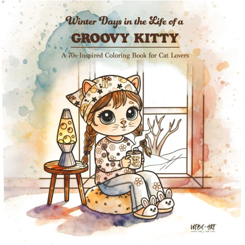 WEBiC-ART Creative Studio Winter Days in the Life of a GROOVY KITTY - A 70s-Inspired Coloring Book for Cat Lovers