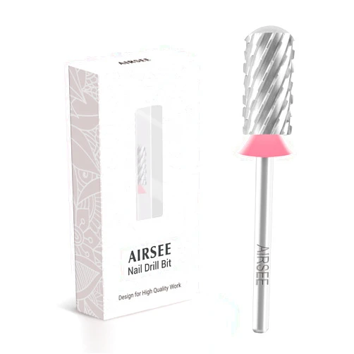 AIRSEE Tungsten Carbide Acrylic Nail Drill Bit Efile Electric File Machine Head Tip for Manicure Polishing Art Remove Gel 3/32