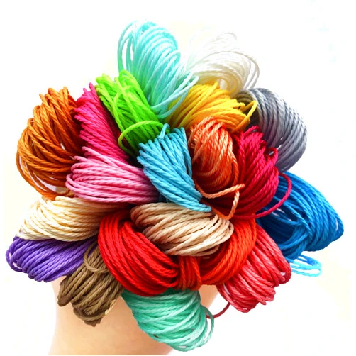 Phinicco Bright Color Waxed Cords Polyester Thread Wax Strings for Macrame, DIY Bracelets, Handcraft or Leather Projects (18 Bright Colors 180m in Total)
