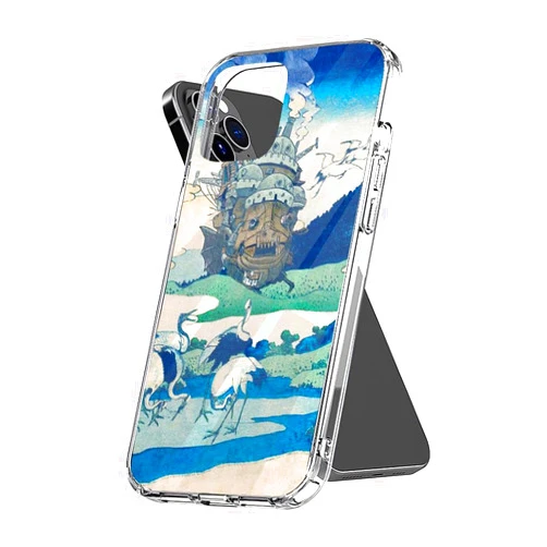 GUMAZU Phone Case Howl's Shockproof Moving Birthday Castle Protective Slim Cover Compatible with iPhone 16 15 Pro Max 14 13 12 11 Mini X Xs Xr 8 7 6 6s Plus Transparent