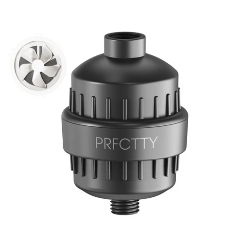 PRFCTTY 25-Stage Shower Filter prevents scale buildup,Revitalize Hair Skin Nails with Purifying Water, softener hard water,99% Lead Chlorine, Fluoride &Chemicals removed,High Output Fan Technology,Matte Black
