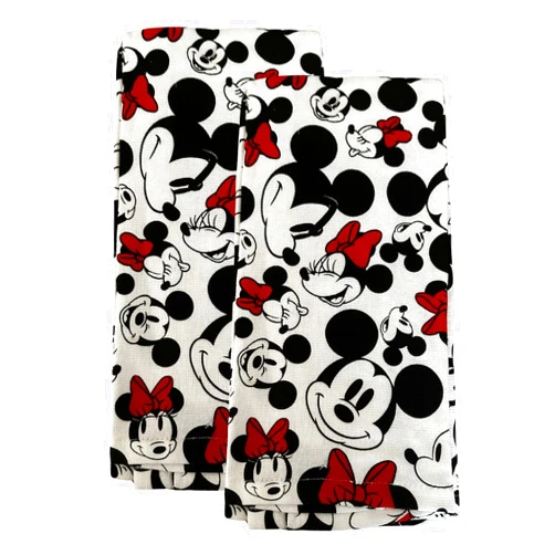 Best Brands Consumer Products Inc. Mickey and Minnie 100% Cotton Kitchen Towels Set, 2pk-Soft & Absorbent Decorative Kitchen Towels Perfect for Drying Dishes & Hands-Machine Washable, 16 x 24 inches