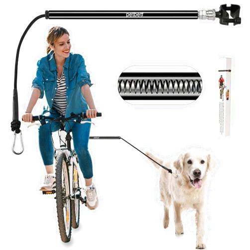 Petbetf Dog Bike Leash -Dog Hands Free Leas | Dog Bike Attachment | Bike Dog Leash Attachment | with Quick Connect Mechanism | Safety Fit for Outdoor | Easy to Installation and Removal (Black)