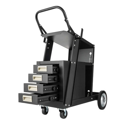 SmarketBuy Welding Cart with Drawers, Mig Welder Cart 250 Lbs Capacity, Weld Cart for TIG MIG Welder and Plasma Cutter with 4 Drawers and 2 Safety Chains