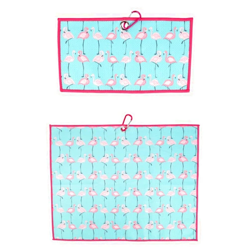 Syren Premium Blue Flamingo Disc Golf Microfiber Towel - Ideal Golf Accessories for Men and Women, Holder Clip, Perfect for Golf Bags Accessories, Enhance Your Golfing Experience | Great Gift Idea