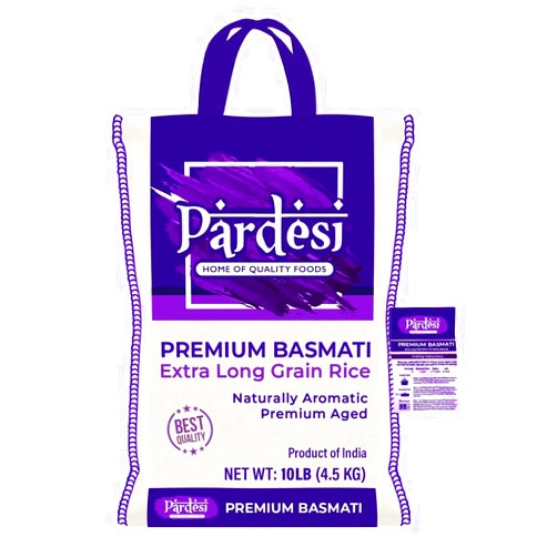 Pardesi Basmati Rice 10LB, Extra Long Grain - Premium Quality, Aromatic Flavor, Soft Texture, Perfect Cooking Choice - Perfect for Indian, Pakistani, Middle Eastern Cuisine