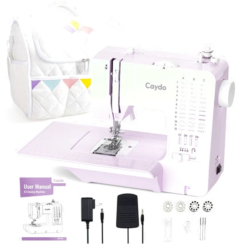 Caydo Sewing Machine for Beginners, Electric Mini Sewing Machine with 38 Stitches Dual Speed Kids Sewing Machine with Portable Sewing Storage Bag for Kids Aged 8-12 years