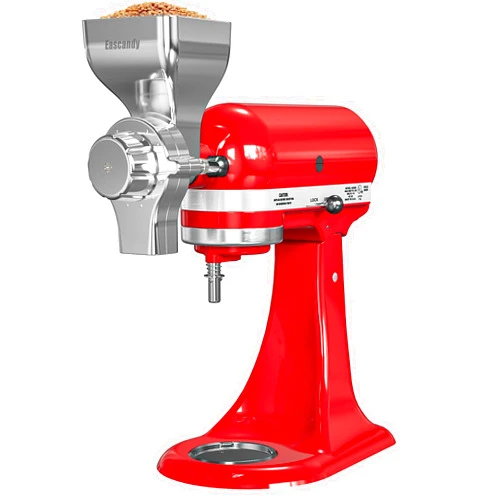Eascandy Grain Mill Attachment Fit for KitchenAid Stand Mixer, 12-Level Adjustable Mill Grain Accessories Fit for Kitchenaid, All Metal Grain Mill Attachment for KitchenAid Mixer for Coffee Beans, Nuts