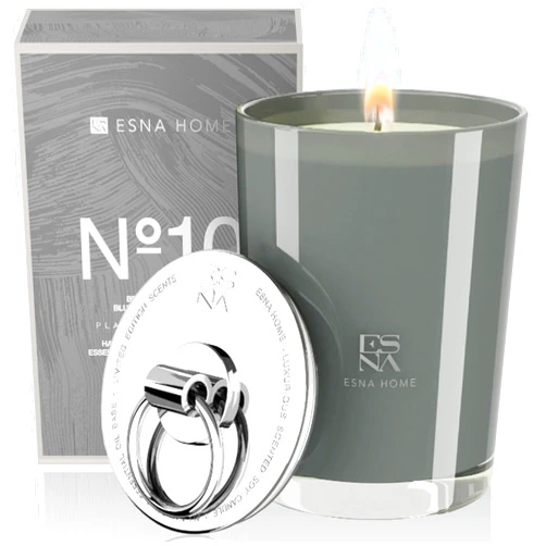 ESNA HOME Luxury All Natural Scented Candles Gift for Her | 8.8oz 50 Hours Burn | Lemongrass Essential Oil Soy Candles | Gifts for Women Who Has Everything | Metal Lid Candle Housewarming Gift