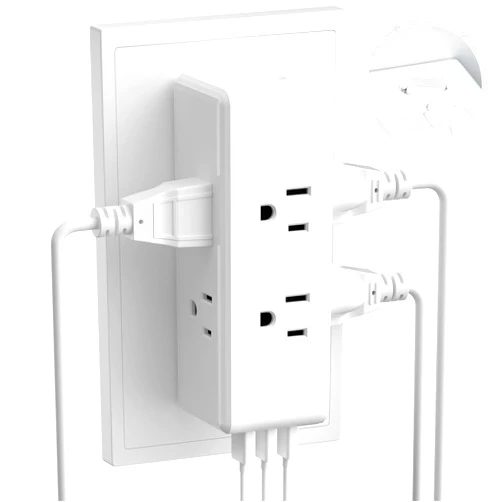 KEAGAR 6-Outlet Extender with Switch and 3 USB Ports (3.1A Fast Charging) - Widely Spaced Surge Protector for College Dorms, Travel, and Home/Office Use