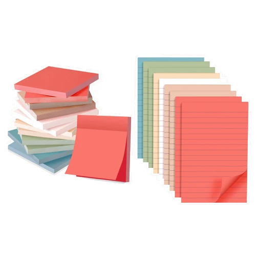 YEECOK 3x3 in Vintage Color Sticky Notes and 4x6 in Vintage Color Lined Sticky Notes