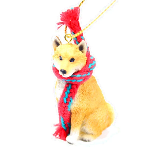 Conversation Concepts Shiba Inu Tiny Miniature One Christmas Ornament - Delightful! - Made with Plastic, Gold