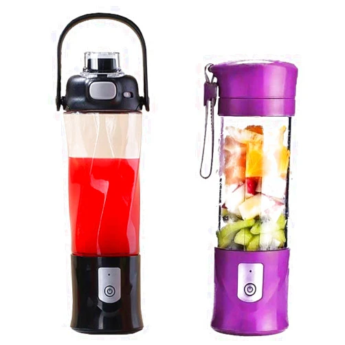 Iluckyla 2pack: Portable blender 20oz for smoothies and crush ice Mini Blender Cup with Travel Lid (Black + Purple)
