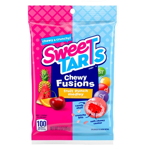 Ferrara Candy Company SweeTARTS Chewy Fusions Candy, Fruit Punch Medley, Sweet and Tart, 3 Ounce