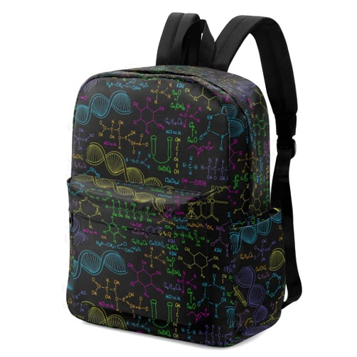 Peystean Large Laptop Backpack, Multicolored Chemistry Formulas Canvas Durable Travel Shoulder Daily Bag for School Books Sport Beach Work Hiking Fit 16.5 Inch Notebook
